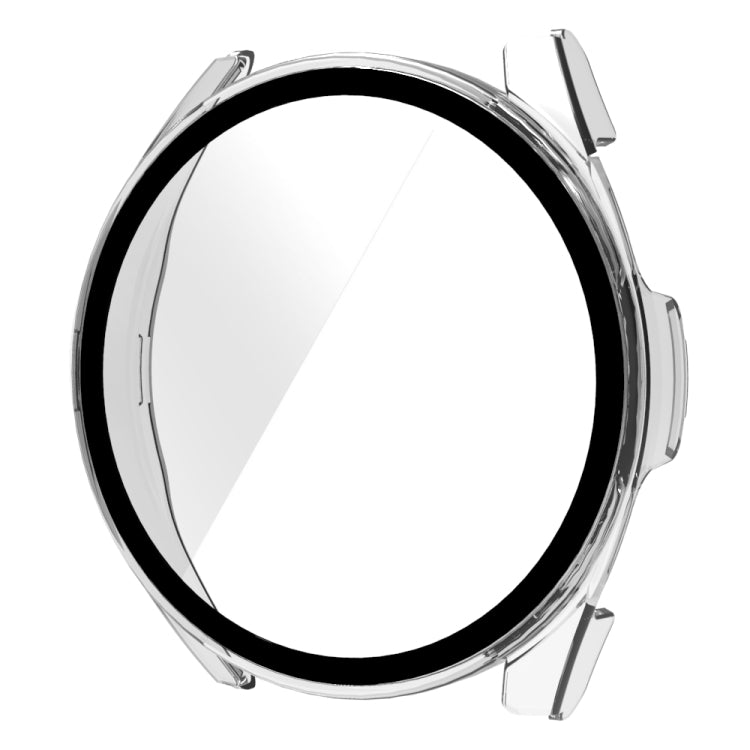 Transparent 9H tempered glass protective watch case with integrated bezel for smartwatch