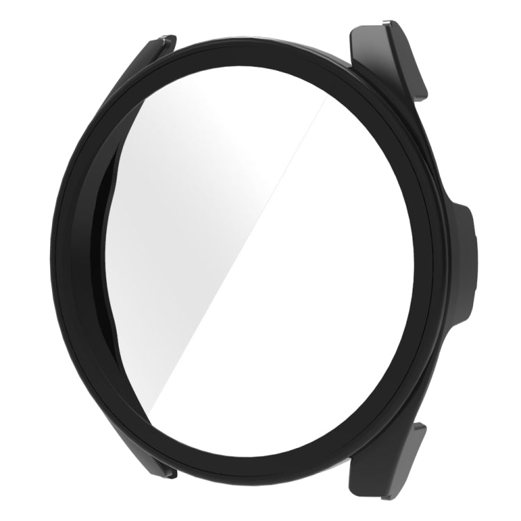 Black 9H tempered glass protective watch case with integrated bezel for smartwatch
