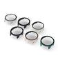 Set of 9H tempered glass protective watch cases with integrated bezels in multiple colors