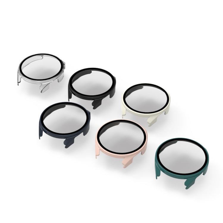 Set of 9H tempered glass protective watch cases with integrated bezels in multiple colors