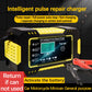 Intelligent pulse repair battery charger with LCD display and clamp leads