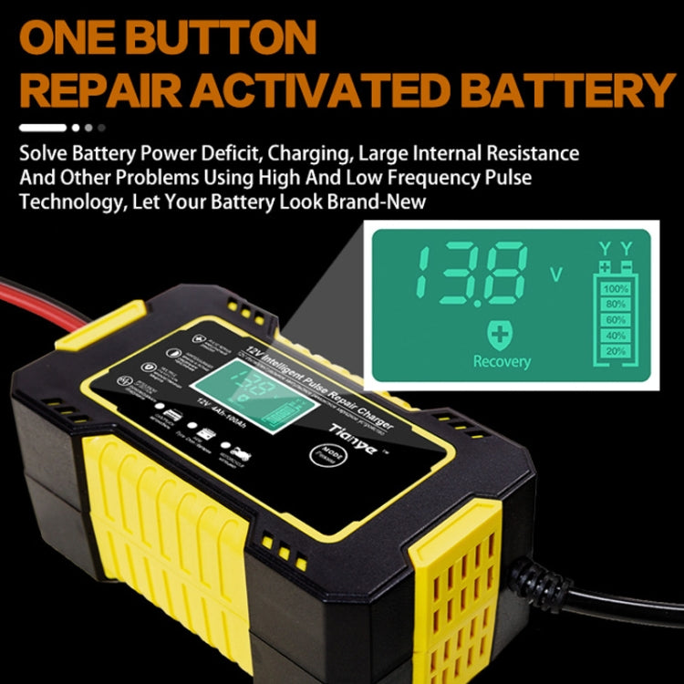 Battery repair charger with LCD recovery display for one-button activated repair