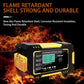 Flame-retardant battery smart charger with LCD screen and durable yellow housing