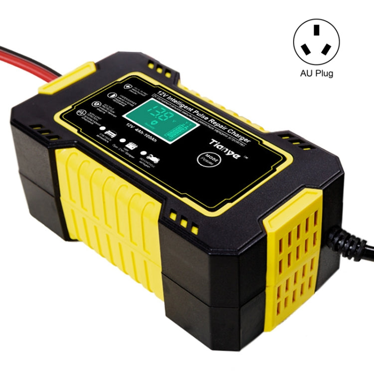 Motorcycle and car battery smart charger with LCD screen and AU plug