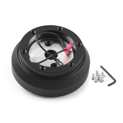 Nissan steering wheel connection base BX102480, black round hub with wiring and screws