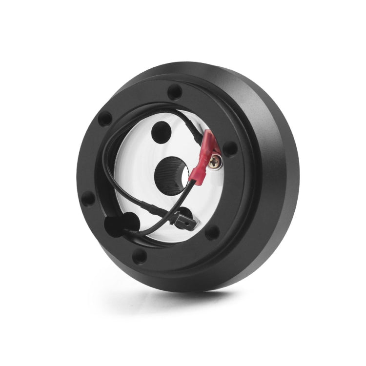 Nissan steering wheel connection base BX102480, black round hub with center contact and wire