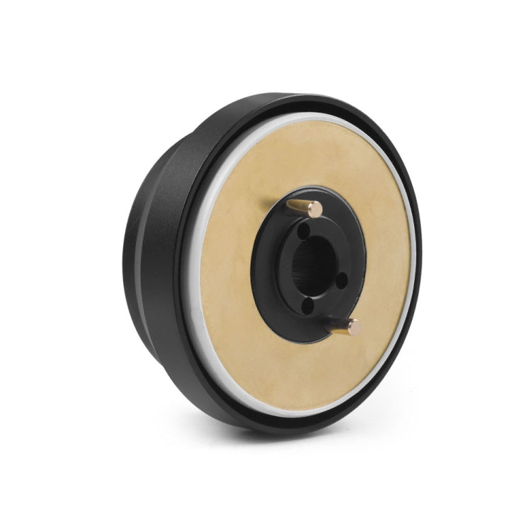 Nissan steering wheel connection base BX102480, black adapter with tan insulator backing