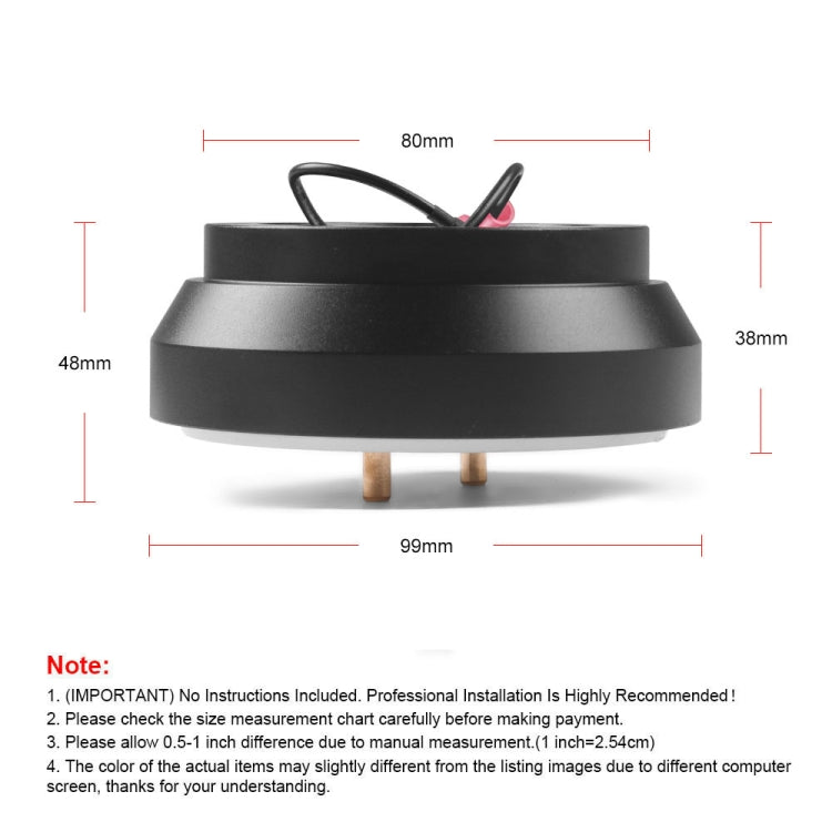 Nissan steering wheel connection base BX102480, black circular base with size measurements