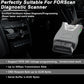 Grey USB OBD2 diagnostic scanner adapter with OBD connector and cable