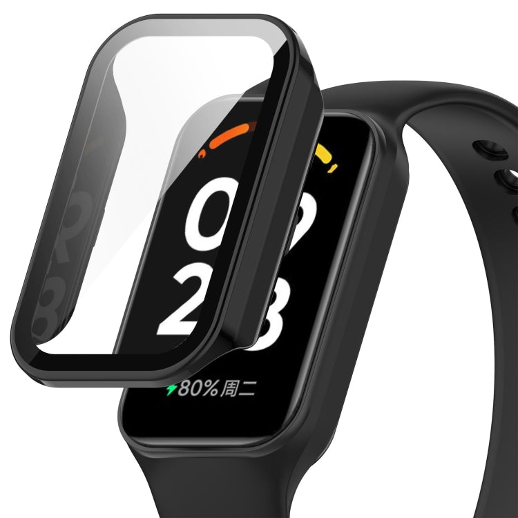 Tempered film watch protective case with clear screen cover, black frame