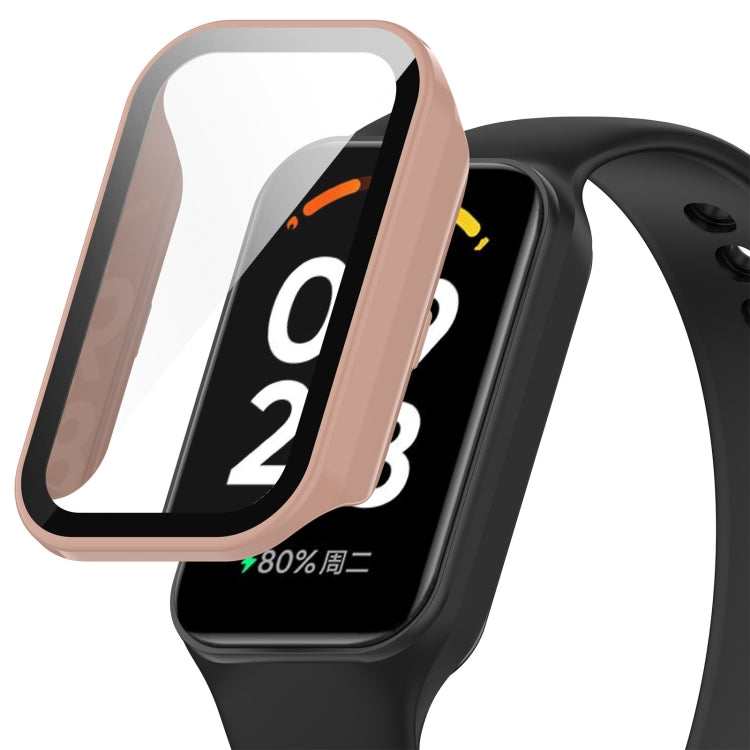 Rose gold tempered watch protective case with integrated film for screen coverage