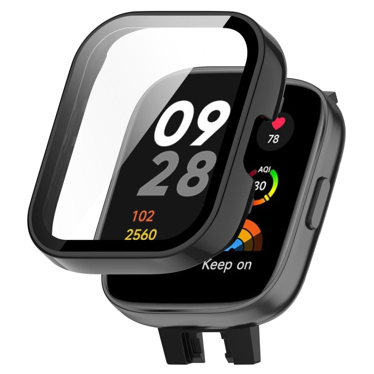 Black integrated tempered film watch protective case for Redmi Watch 3
