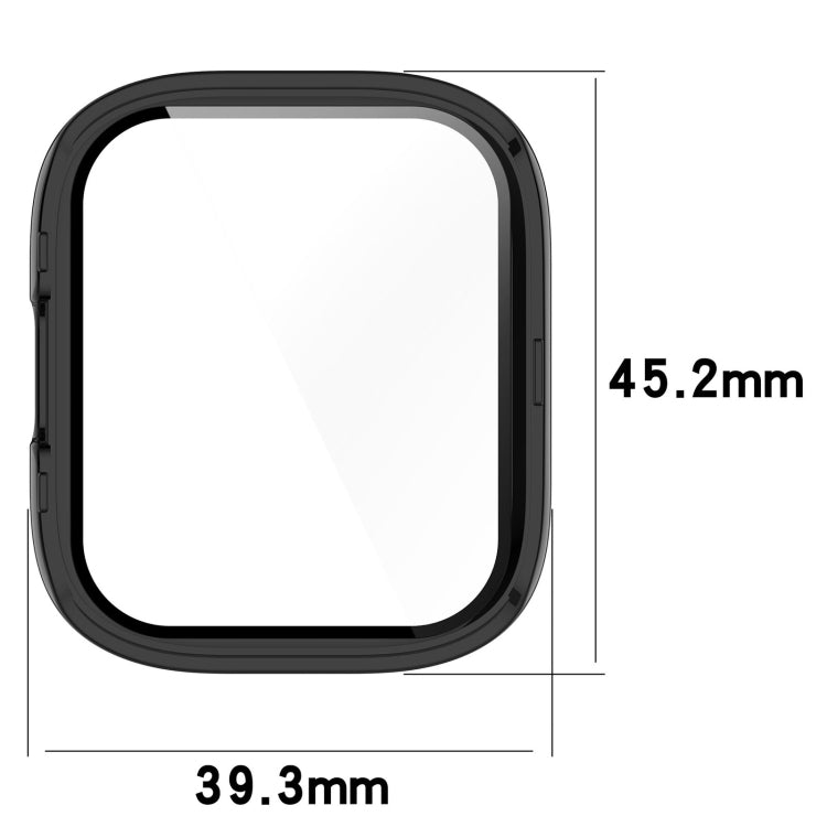 Black tempered film watch protective case size 45.2mm by 39.3mm