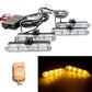 LED warning light bars glowing warm yellow with wireless remote controller