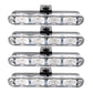 Four-row clear LED strobe light bars with mounting brackets, no remote shown