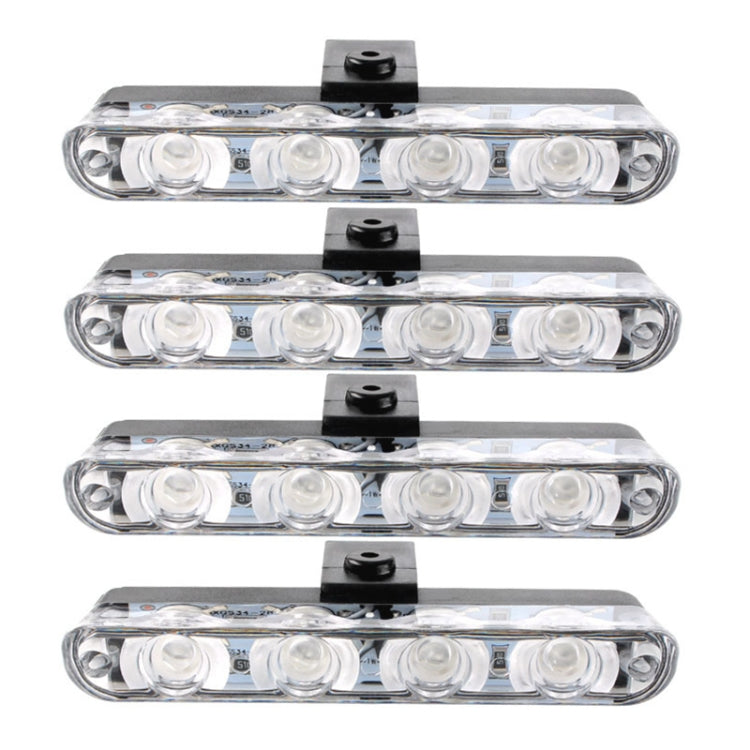 Four-row clear LED strobe light bars with mounting brackets, no remote shown