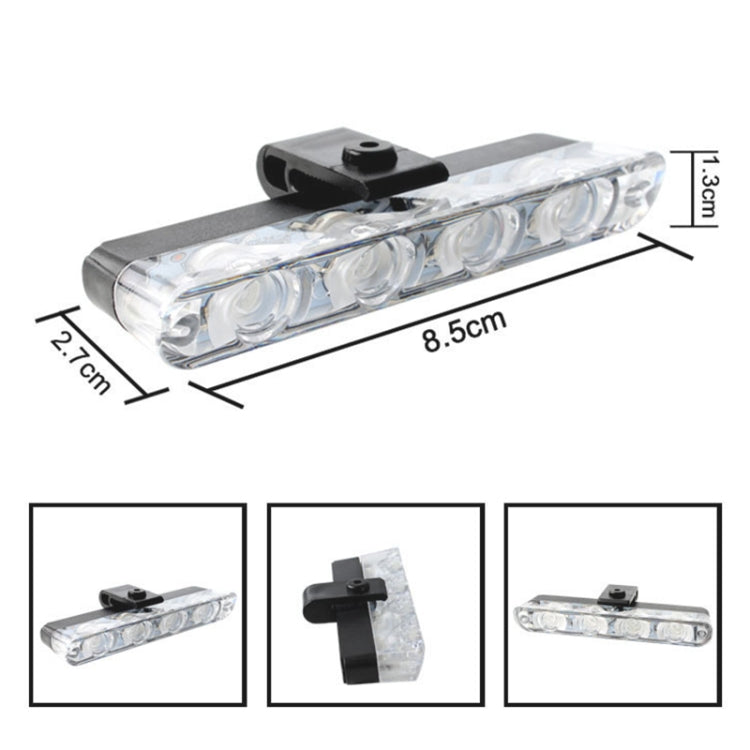 Car LED grille strobe light bar with 16 white LEDs and mounting bracket