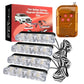 Car LED strobe light kit with four light bars, remote controller, and wiring cables