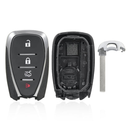 Car key fob remote shell with button panel, open case, and metal key blade