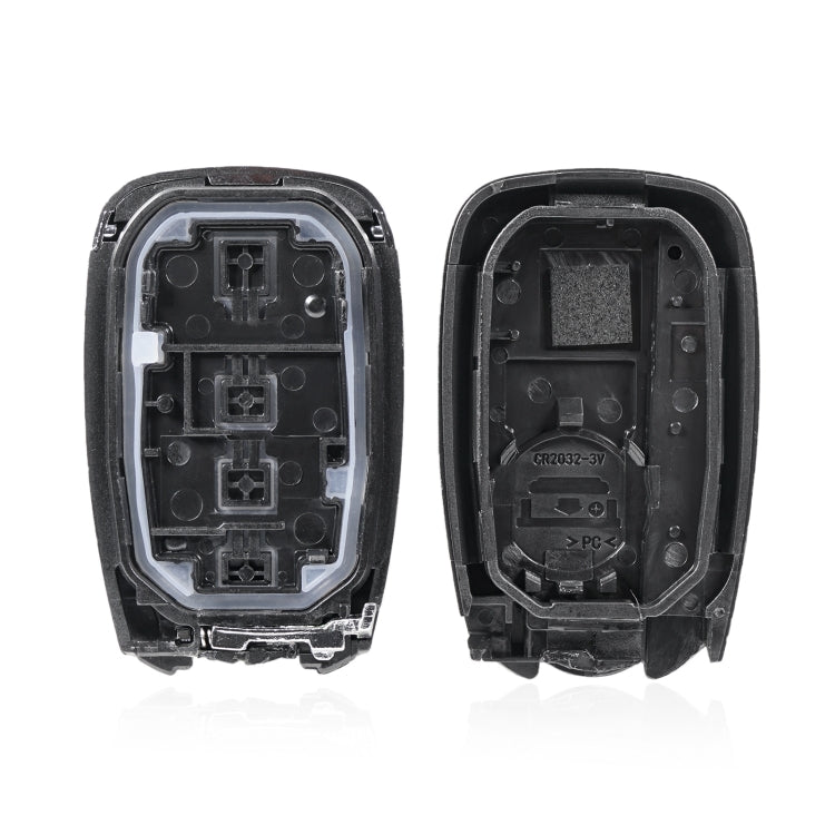 Car key fob remote shell interior components in open front and back cases