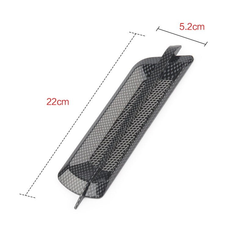 Carbon pattern hood air intake sticker 22cm x 5.2cm, two pieces
