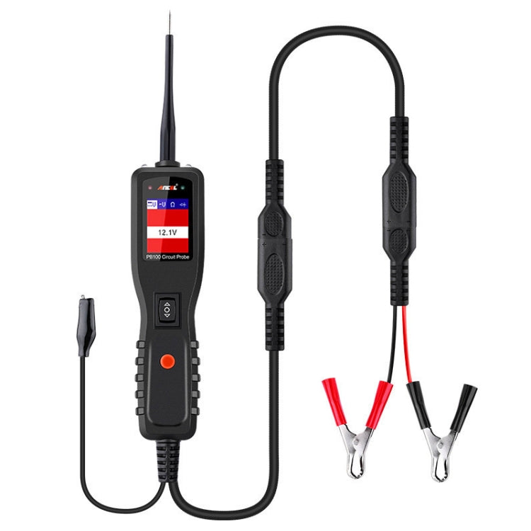 Ancel car electrical circuit tester probe with cable leads and red/black clamps