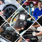 Handheld Ancel OBD scanner in hand with display and navigation buttons
