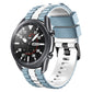 Two-tone silicone watch band with light blue strap and black dial, 22mm wide