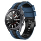 Two-tone silicone watch band with blue strap and black dial, 22mm wide