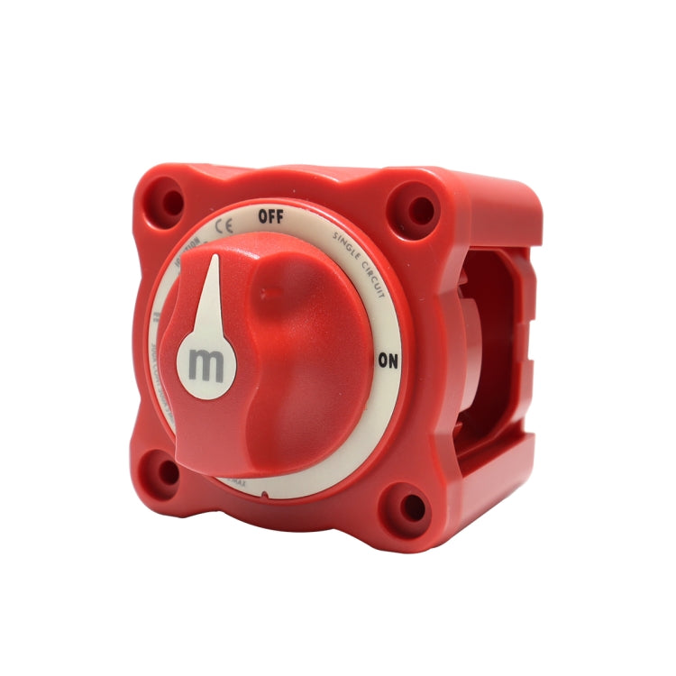 Red battery power off switch housing with OFF/ON dial and mounting holes