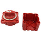 Red battery power off switch top and base with protective cover and terminals