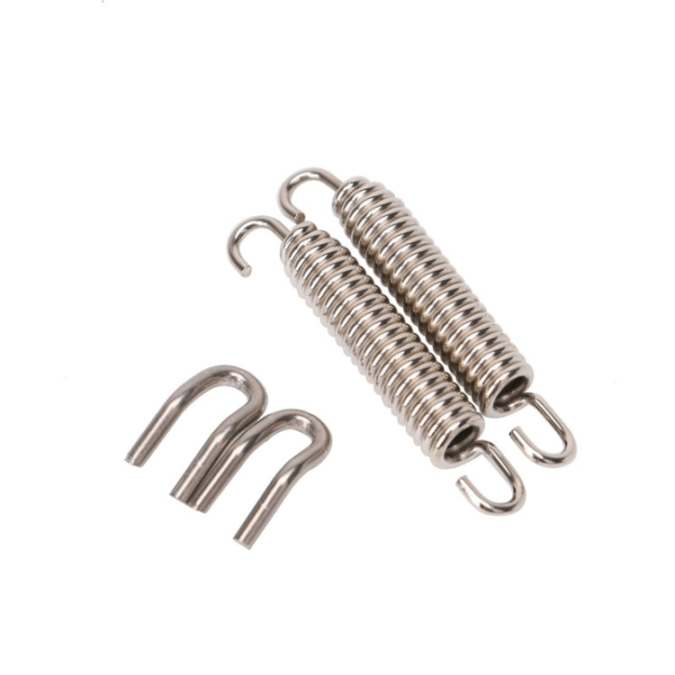 Metal exhaust clamp springs with U-shaped hooks and loop ends