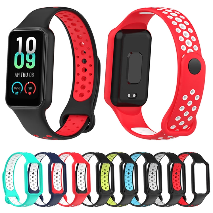 Two-color breathable silicone watch bands, assorted color options shown