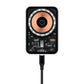 Wireless car charger with copper charging coil, black housing, and hanging power cable