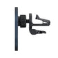 Black vent clip and magnetic mount for wireless car charger, side view