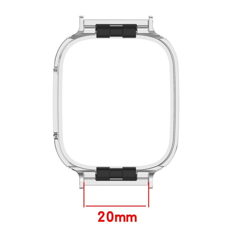 Clear metal watch protective case frame with black bezel clips