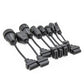 Truck OBD2 diagnostic cable bundle with eight multi-connector plugs and black leads