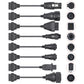 8-in-1 truck conversion cable lineup with mixed plugs and circular connector ends