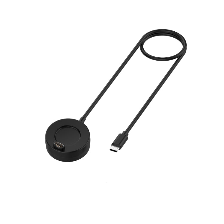 Black watch charging base dock with USB-C connector and cable