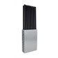 Handheld signal jammer with silver casing and vertical stack of black antenna rods