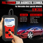 OBD2 diagnostic scanner kit for Mercedes-Benz, red/black handheld with cable