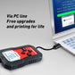 OBD2 scanner connected to a laptop for PC updates and printing