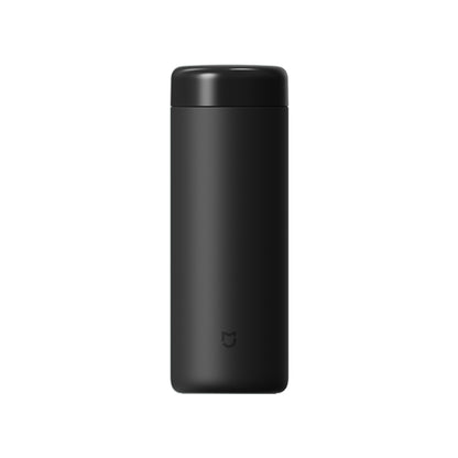Black pocket thermos cup, 350 mL, with screw-top lid