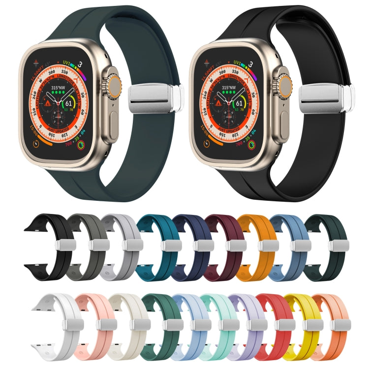 Magnetic fold clasp silicone watch bands, multi-color selection with metal buckles
