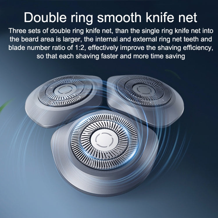 Metallic electric shaver heads with three circular cutter foils