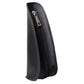 Black leather portable smoking pipe bag with side zipper and metal pull