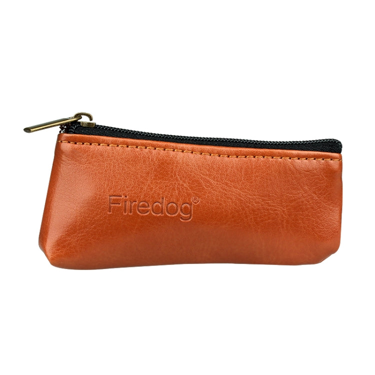 Firedog brown zippered tobacco pouch bag for moisture pipe tobacco
