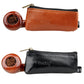 Firedog brown leather-style zippered tobacco pouch