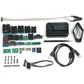 T48 programmer kit contents with main base, adapters, jumper links, and cables