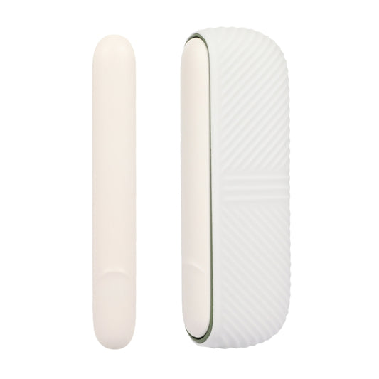 White silicone charging compartment case with side cover for IQOS ILUMA
